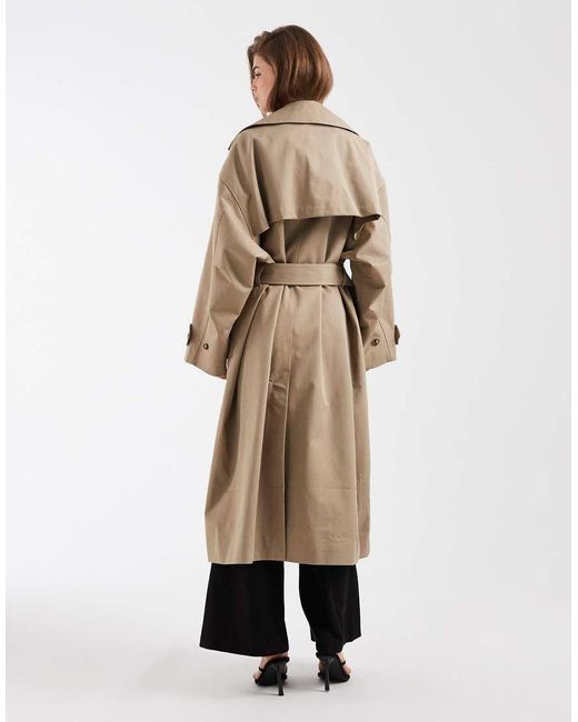 & Other Stories Natural Pure Cotton Midi Length Trench Coat