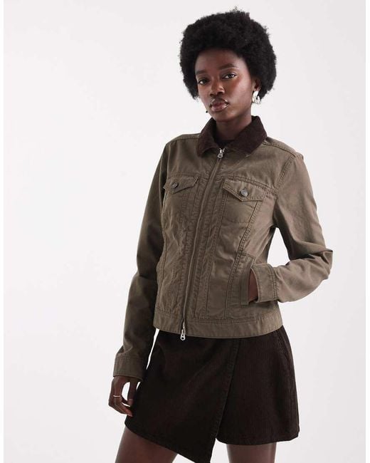 Hollister Green Slim Fit Twill Jacket