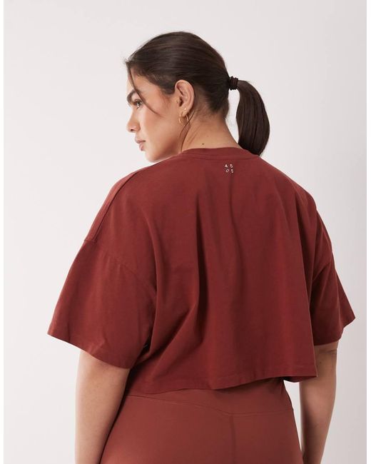 4505 Red Curve Icon Heavyweight Cotton Cropped T-shirt With Quick Dry Finish