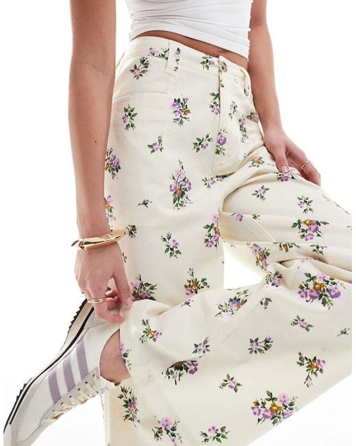ASOS White High Waist Wide Leg Trouser Co-ord