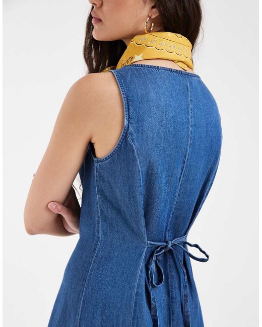 Levi's Blue Mercer Peplum Denim Mini Dress