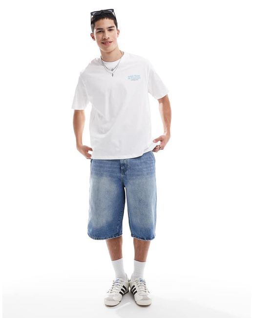 Jack & Jones White Oversized T-shirt With French Print for men