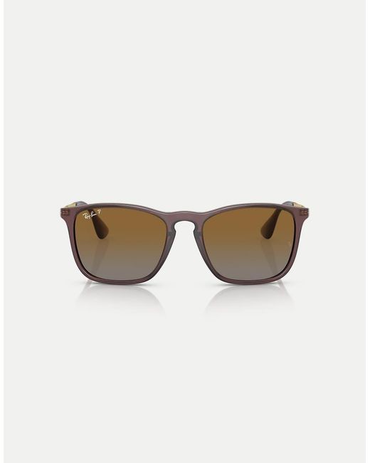 Ray-Ban Natural Chris Square Polarised Sunglasses With Lens for men