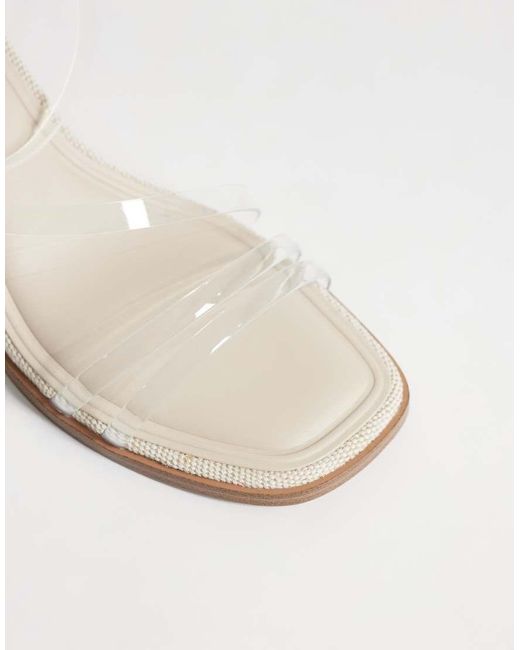 ASOS White Honeybee Mid Block Heeled Sandals