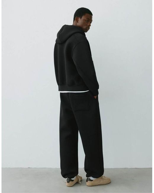 Giacca Con Cappuccio E Zip Nera di Pull&Bear in Black da Uomo