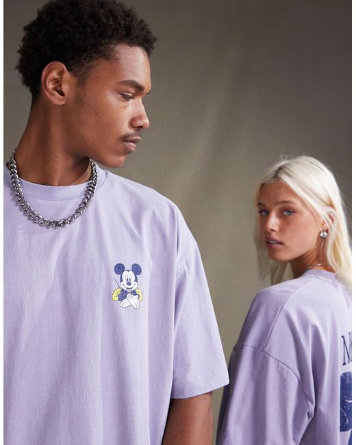 Camiseta azul lavado unisex extragrande con estampado ASOS de color Blue