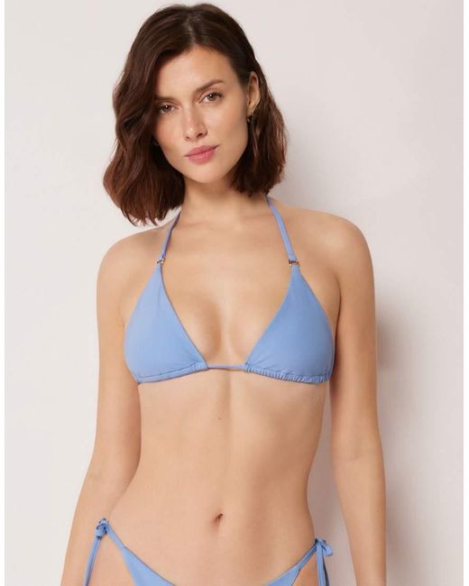 Calzedonia Blue Premium Fit Triangle Bikini Top