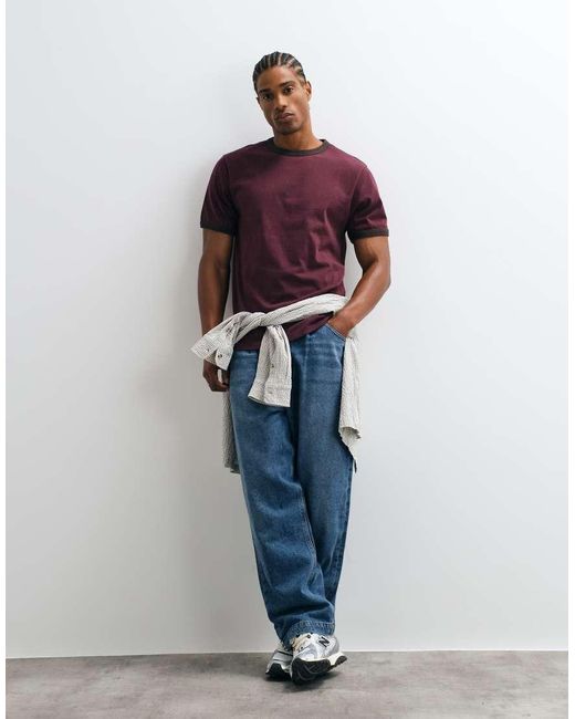 ASOS Brown Regular Ringer T-shirt for men