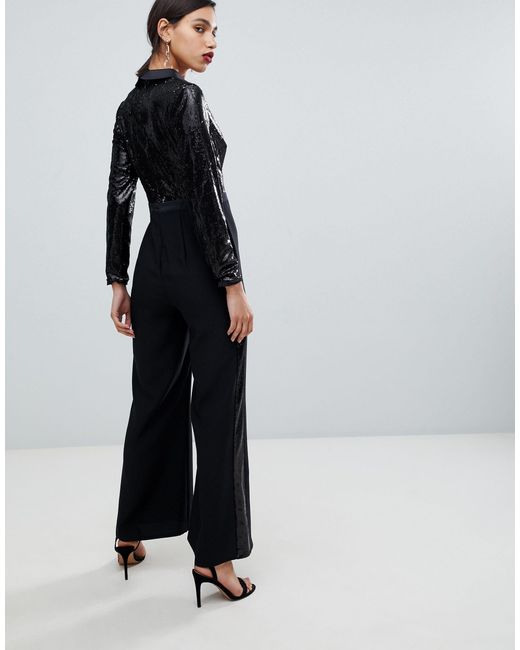 sequin top jumpsuit