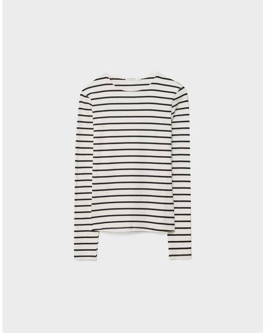 Stradivarius Blue Basic Long Sleeve Striped T-Shirt