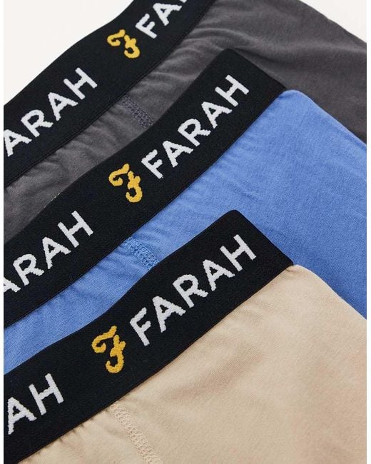 Farah Blue 3Pack Boxers for men