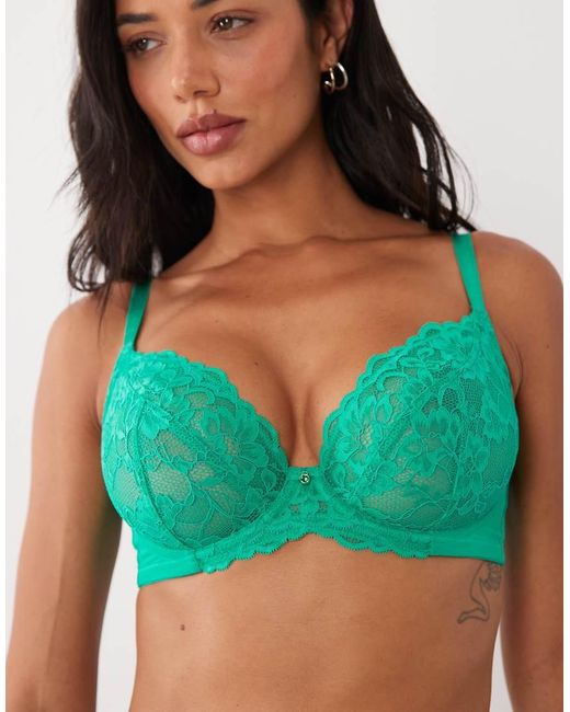 Ann Summers Green Fuller Bust Sexy Lace Non-padded Plunge Bra