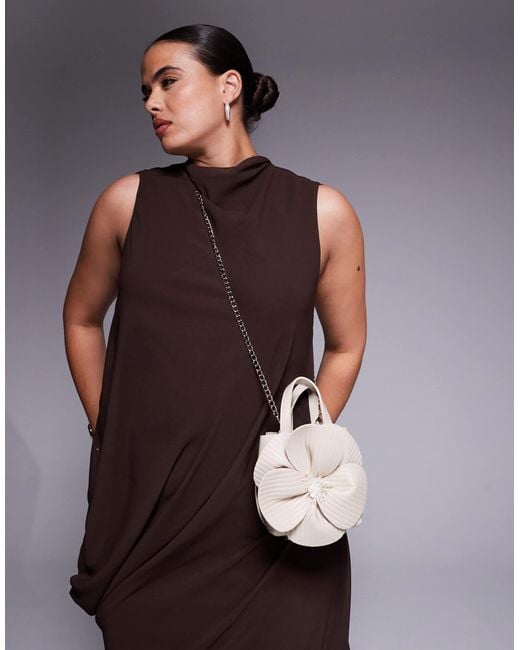 True Decadence Metallic Flower Clutch Bag