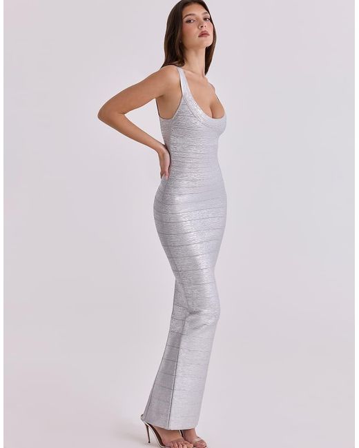House Of Cb Purple The Og Bandage Maxi Dress