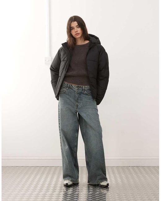 Noisy May Black Hooded Puffer Jacket