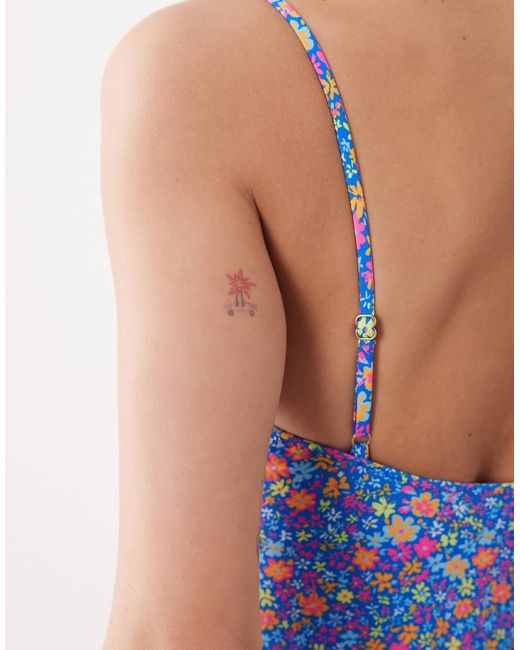 Kulani Kinis Blue Electric Bloom Invisible Underwire Swimsuit