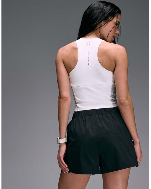 4505 Gray Premium Woven High Waist 3 Inch Running Short With Jersey Liner And Phone Pocket