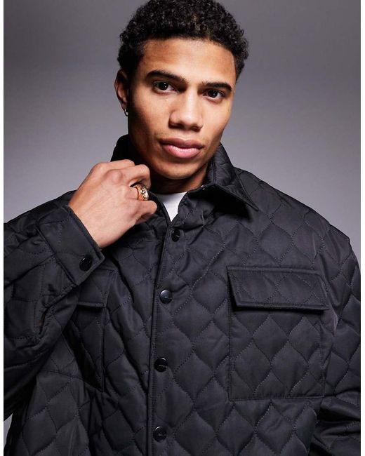 Sixth June Blue Wavy Quilted Jacket for men