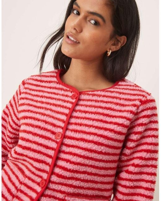 Threadbare Pink Borg Jacket