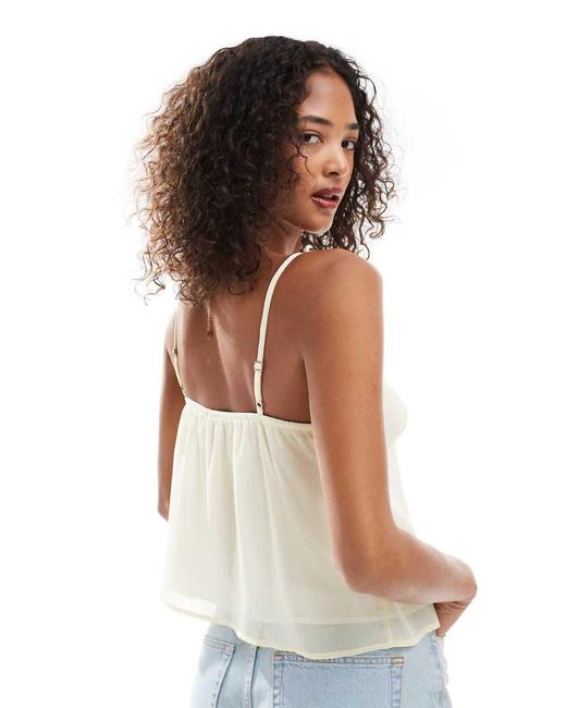 Canottiera Color Latticello di Miss Selfridge in White