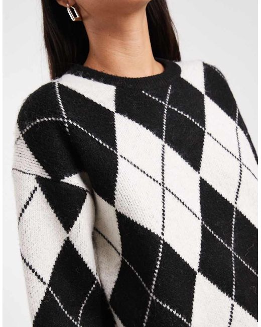 4th & Reckless Black Wool Blend Crew Neck Oversized Sweater