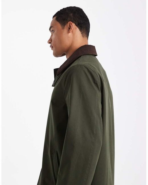 Impermeabile Taglio Lungo Kaki Scuro Con Colletto di New Look in Green da Uomo