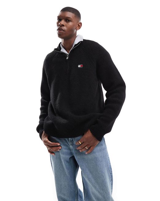 Tommy Hilfiger Blue 1/4 Zip Badge Jumper for men
