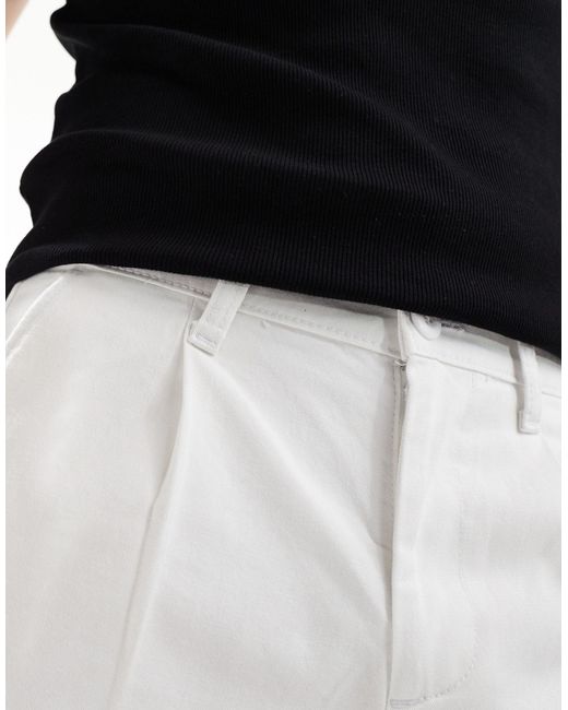ASOS Black Pleated Chino Short for men