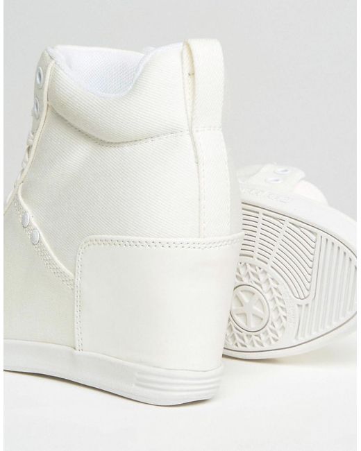 G-Star RAW New Labor White Denim Wedge Sneakers | Lyst