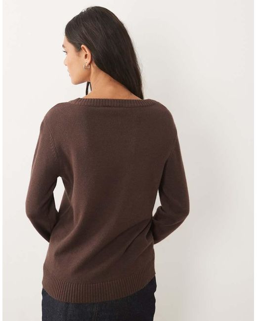 Vila Brown O-neck Knitted Jumper