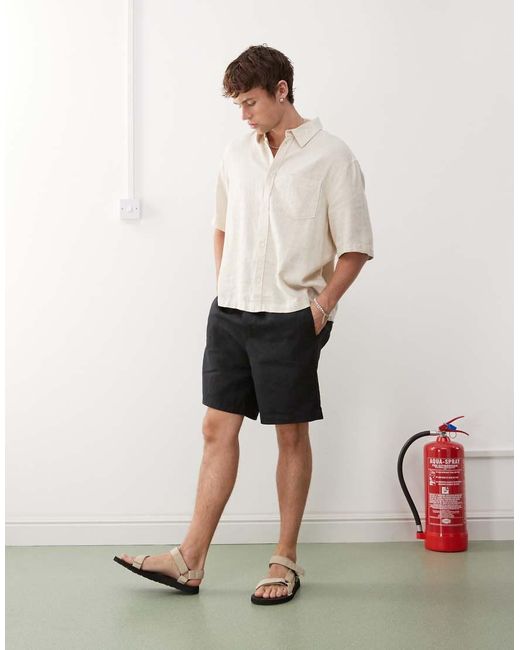 Weekday White Linen Shorts for men