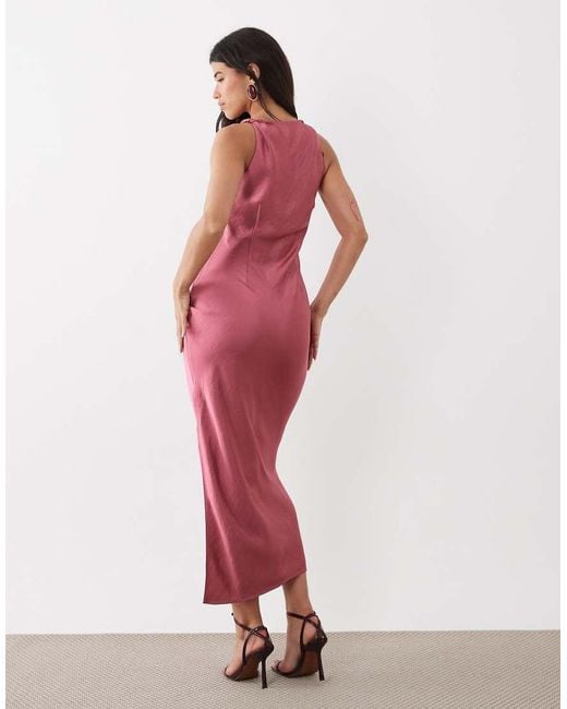 Jdy Pink High Neck Satin Maxi Dress