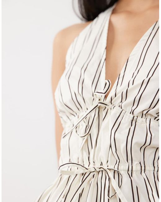 WeWoreWhat White Halter Peplum Top
