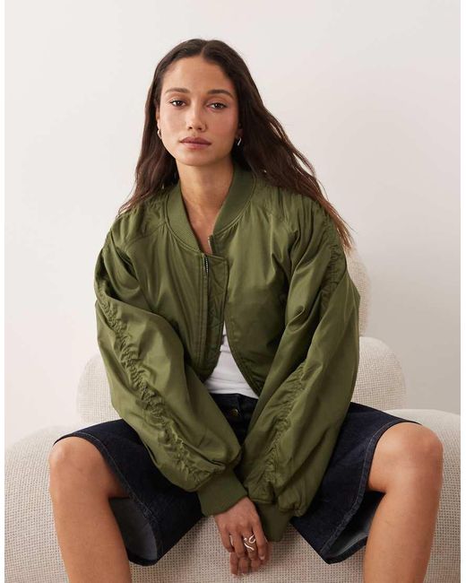 & Other Stories Blue Nylon Light Weight Bomber