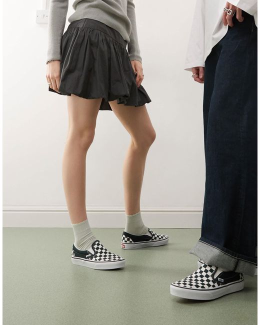 Vans Black Classic Slip-On Colour Theory Checkerboard Trainers