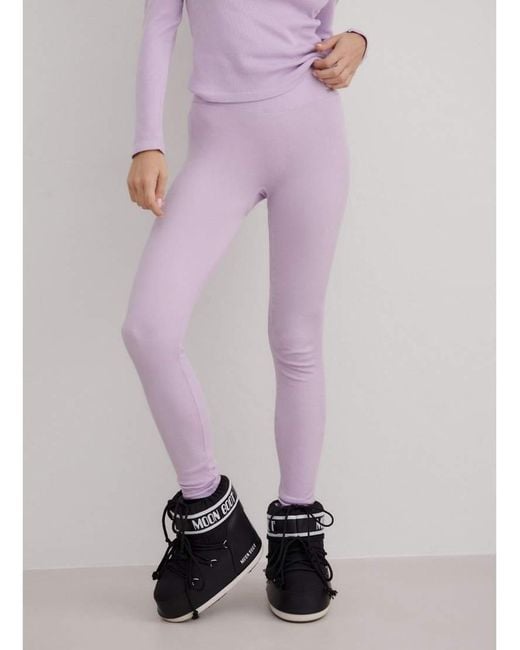 Aim'n Purple Pale Ribbed Wool Leggings