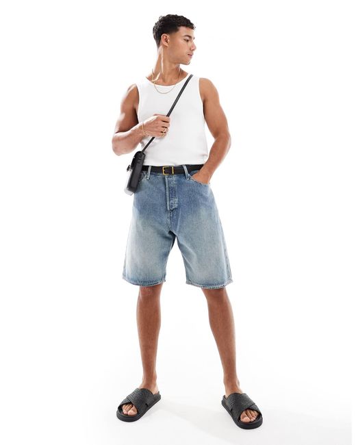 Jack & Jones Blue Alex Fit baggy Denim Short for men