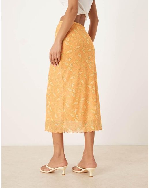 Glamorous Natural Low Rise Midi Skirt