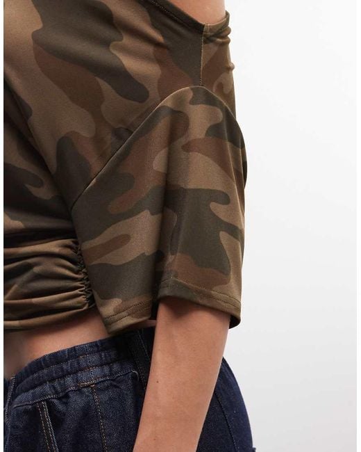 Collusion Blue Off Shoulder Drapey Top