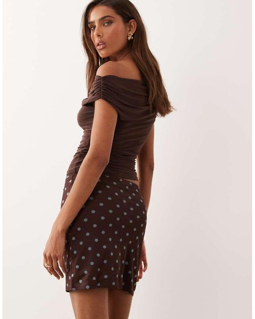 ASOS Natural Sheer Mesh Mini Skirt