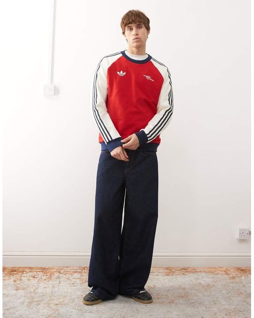 Adidas Originals Red Adidas Football Arsenal Long Sleeve Top for men