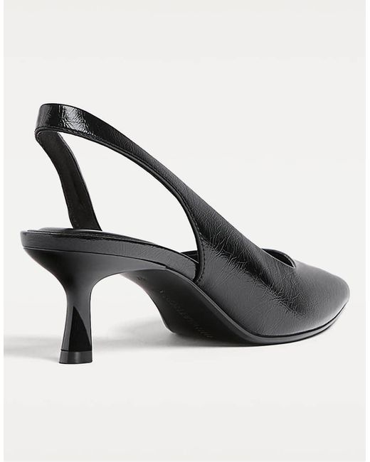 Stradivarius Black Kitten Heel Slingback