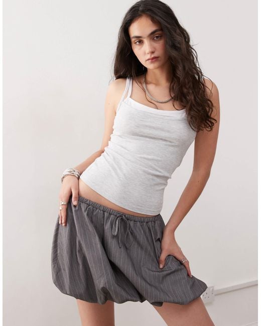 Collusion White Elevated Double Layer Cami