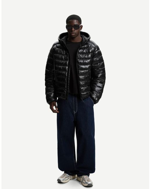 Bershka Black Lightweight Puffer Jacket for men