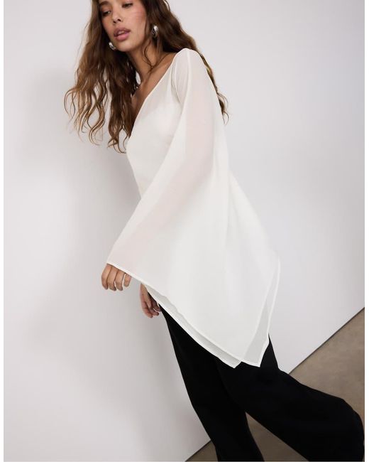 Stradivarius White Asymmetric Cape