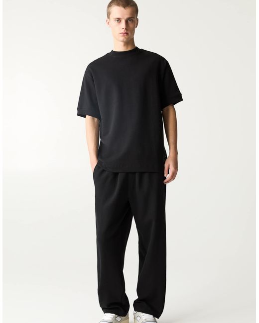 Pull&Bear – trainingshose aus interlock in Black für Herren