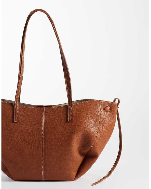 Gina Tricot Brown Long Strap Midi Bag With Belt Buckle Detail