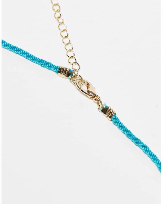 Pack De Dos Collares De Cordón Azul Y Cadena Dorada Con Charms Marítimos De ASOS de color Blue