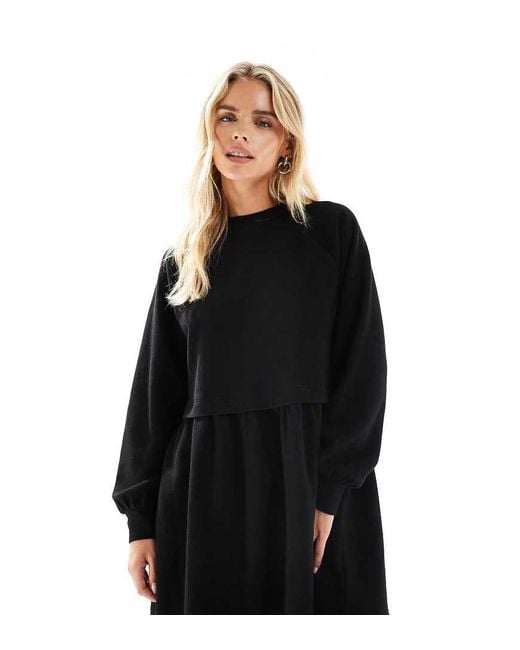 Miss Selfridge Black Super Soft Brushed Smock Dress