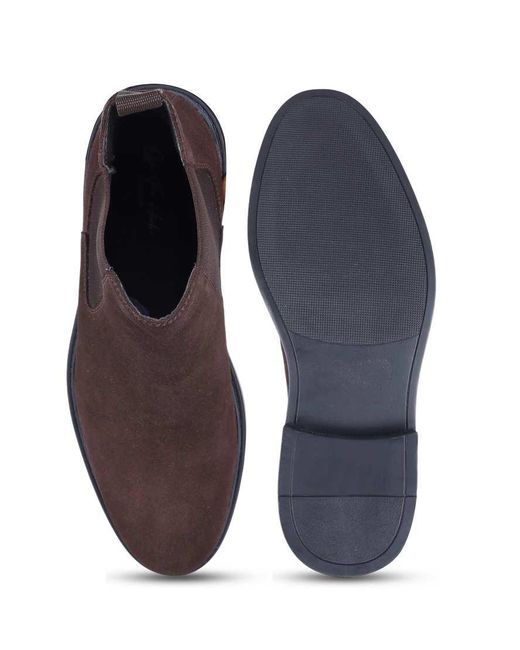 OFF THE HOOK Black Torrance Suede Leather Slip-On Chelsea Boots for men